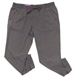 MOSSIMO Tapered Leg Joggers Zippered Pockets Silky Rayon Aventail Purple Gray XL